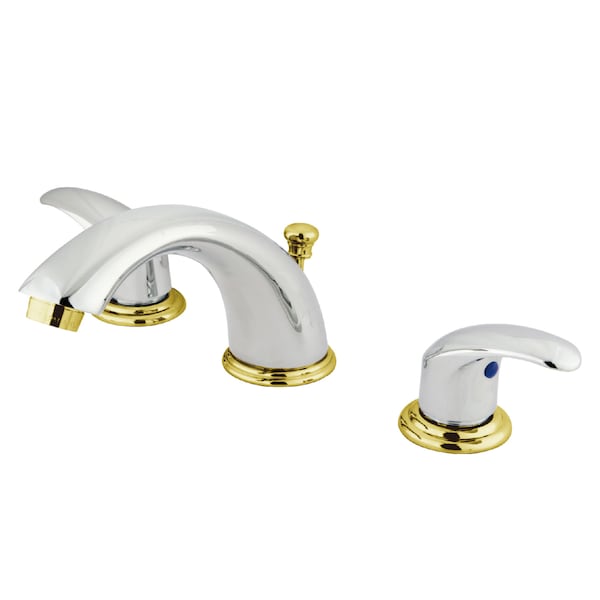 8" Widespread Bathroom Faucet, Chrome/Polished Brass